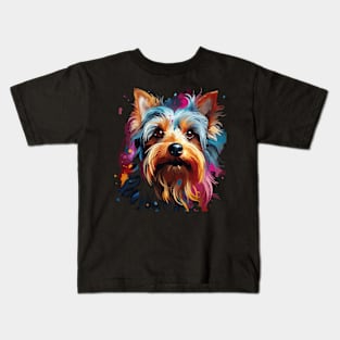 Yorkshire Terrier Rainbow Kids T-Shirt